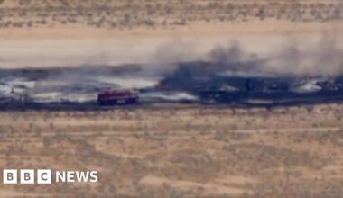 Eight feared dead after US Air Force B-52 bomber plane crashes in California - BBC
