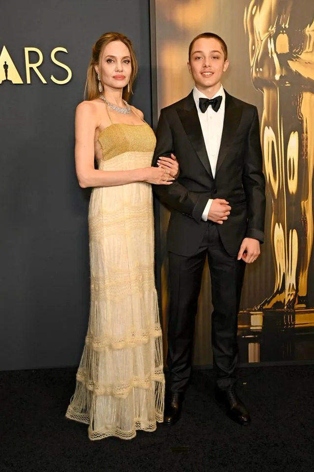 Angelina Jolie and Knox Jolie-Pitt attend the 2024 Governors Awards at Dolby Theatre on November 17, 2024 in Hollywood, California.Credit: Getty Images