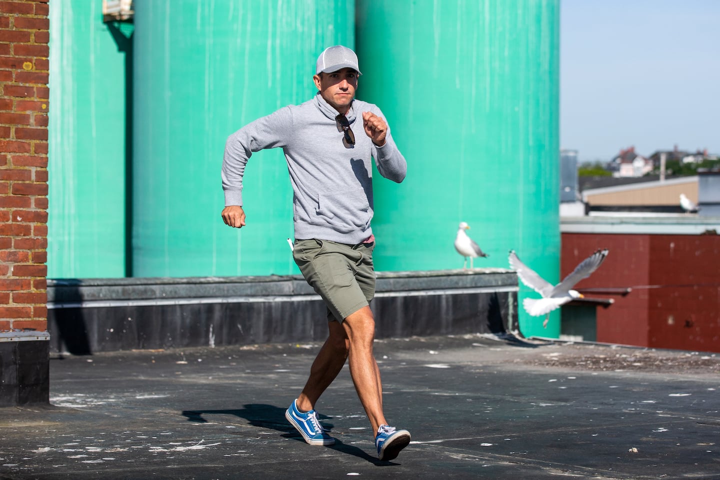 Globe reporter Billy Baker ran for his life from a killer sea gull in Gloucester in 2018.