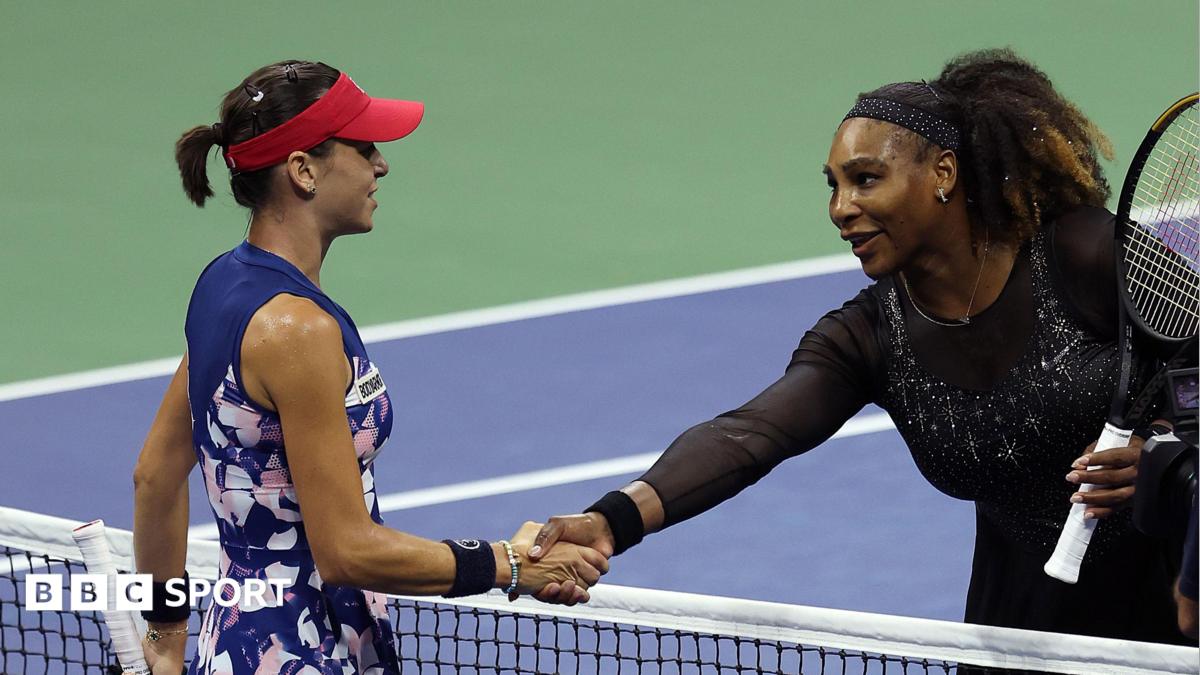 Ajla Tomljanovic shakes hands with Serena Williams after beating her at the US Open in 2022