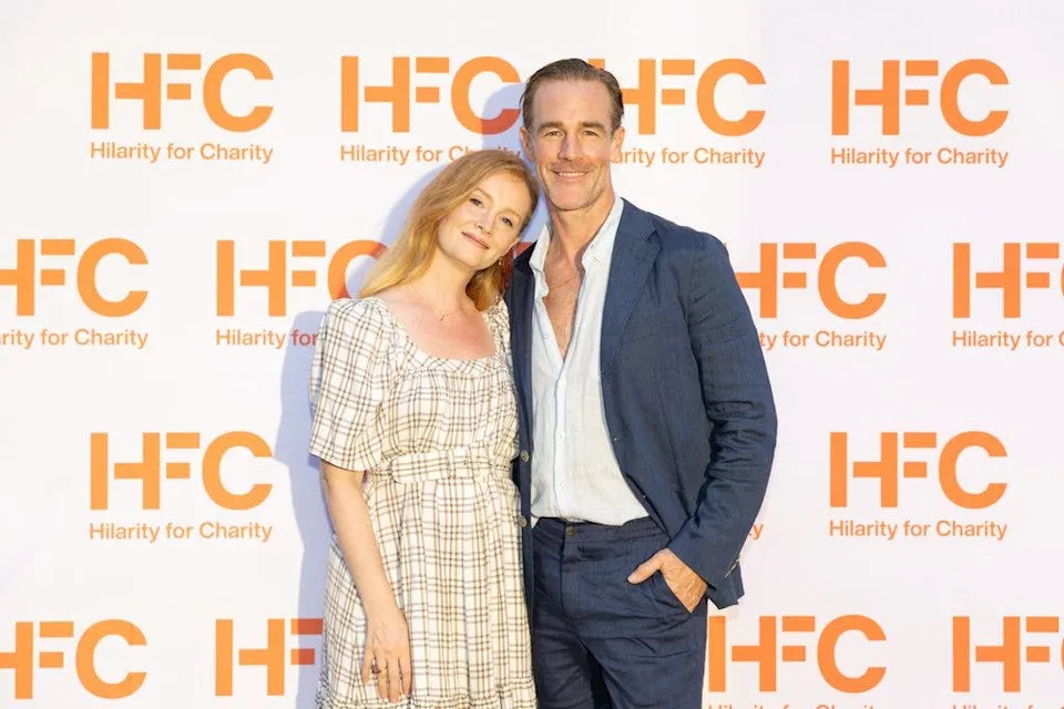 James Van Der Beek (R) and Kimberly Van Der Beek attend HFC’s Brain Health Dinner on September 30, 2023 in Austin, Texas.