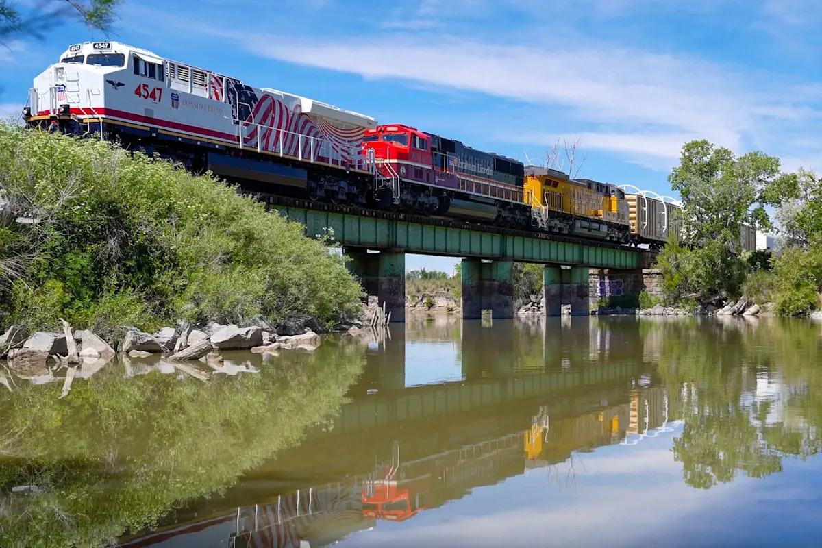 NASA Loads Moon Rocket onto Giant Trump-Branded Train