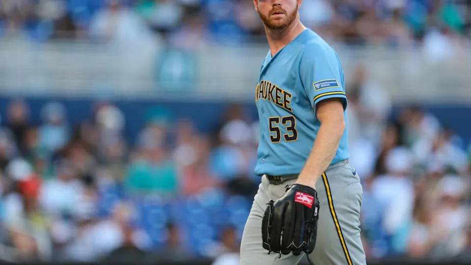 Milwaukee Brewers starting pitcher Brandon Woodruff (53), Sam Navarro-Imagn Images