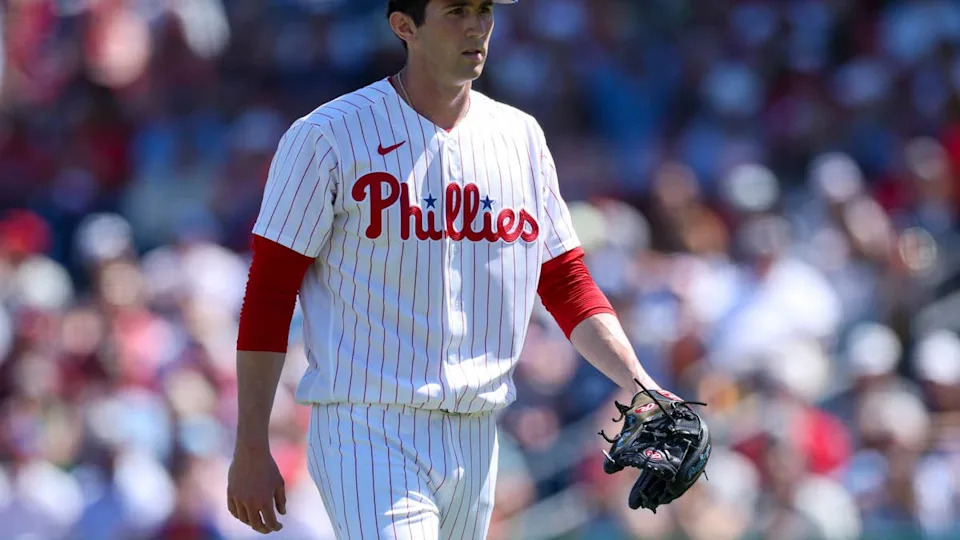 Philadelphia Phillies starting pitcher <a class="link " href="https://sports.yahoo.com/mlb/players/60592/" data-i13n="sec:content-canvas;subsec:anchor_text;elm:context_link" data-ylk="slk:Andrew Painter;sec:content-canvas;subsec:anchor_text;elm:context_link;itc:0" data-yga="{"yLinkElement":"context_link","yModuleName":"content-canvas","yLinkText":"Andrew Painter","ySubModuleName":"anchor_text","yHasCommerce":false}">Andrew Painter</a> (76) © Nathan Ray Seebeck-Imagn Images