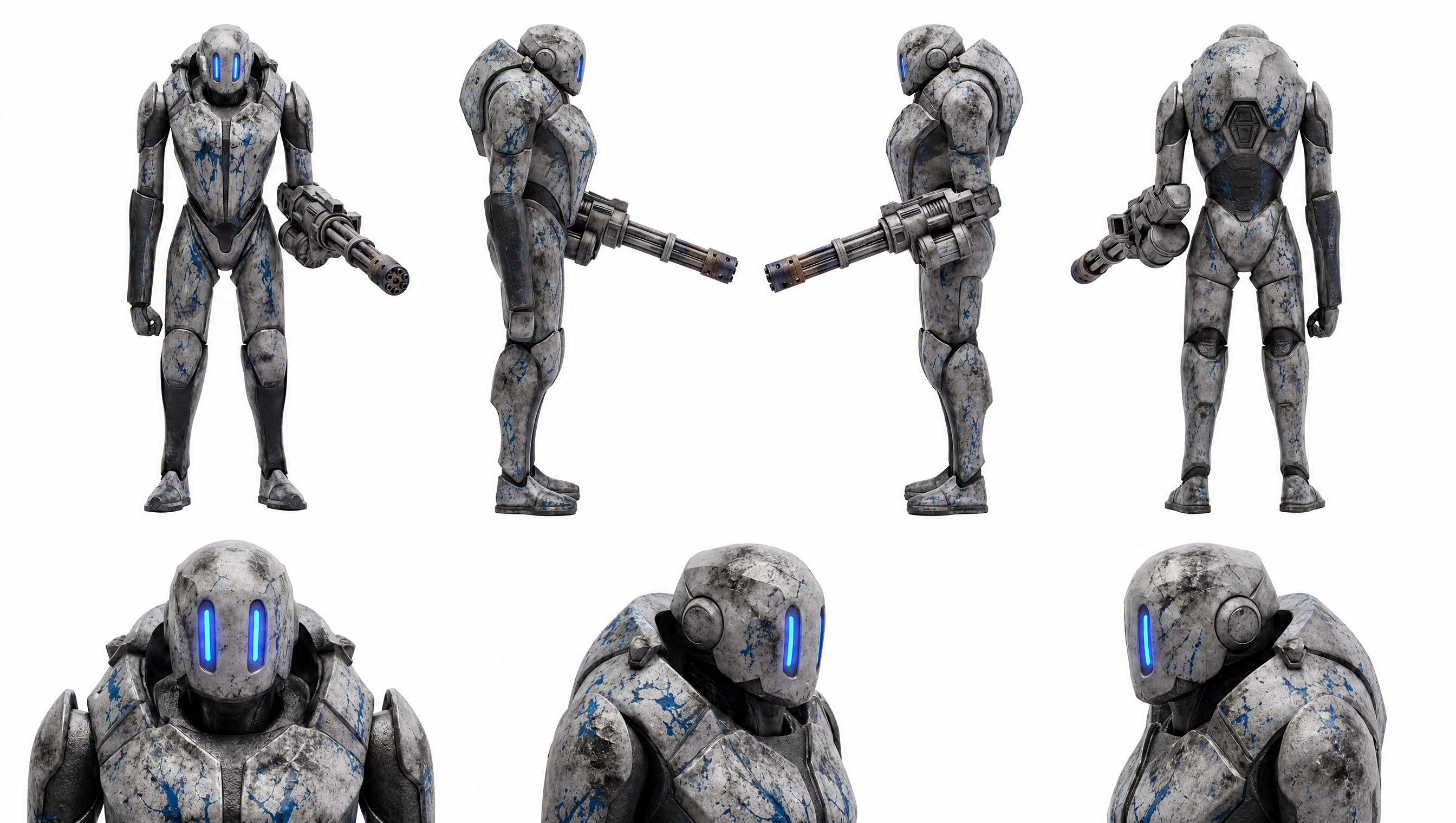 Catacombs AI film; character sheets of AI generated people