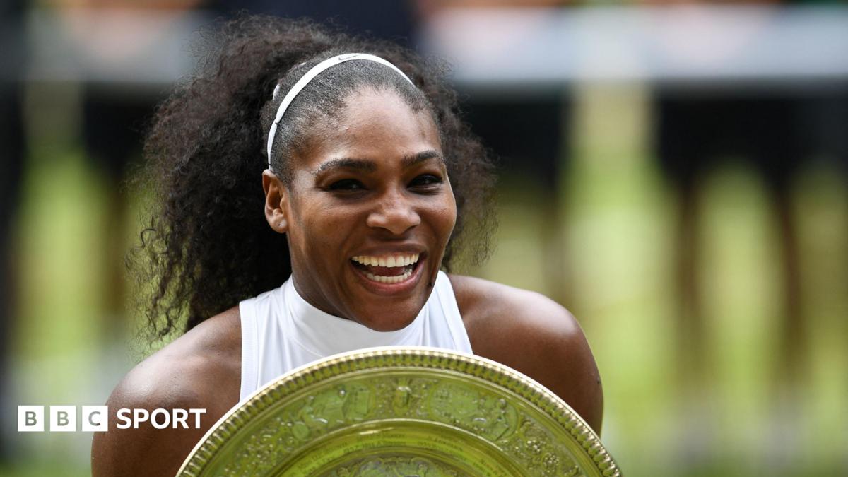 Serena Williams celebrates winning the Wimbledon title in 2016
