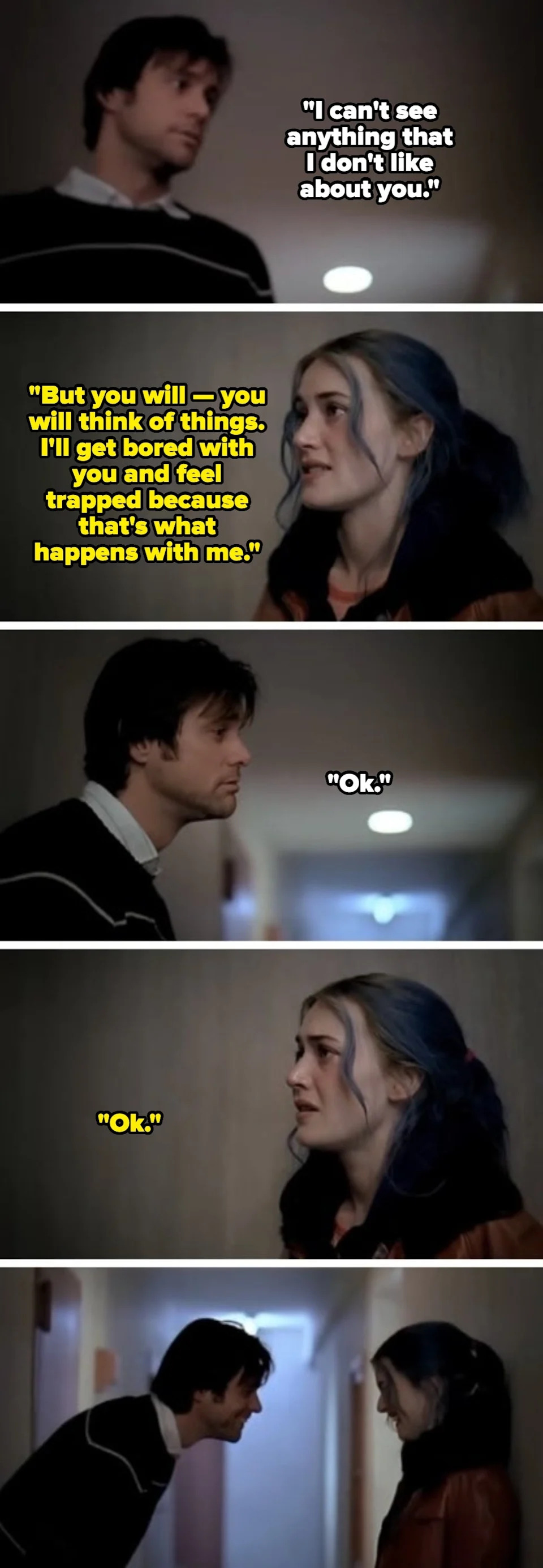 Jim Carrey and Kate Winslet in "Eternal Sunshine of the Spotless Mind"
