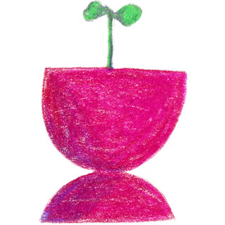 An illustration of a small plant sprout in a red planter.