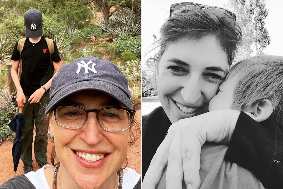 Mayim Bialik and her son in 2021; Mayim Bialik and her son in 2015.Credit: Mayim Bialik/Instagram