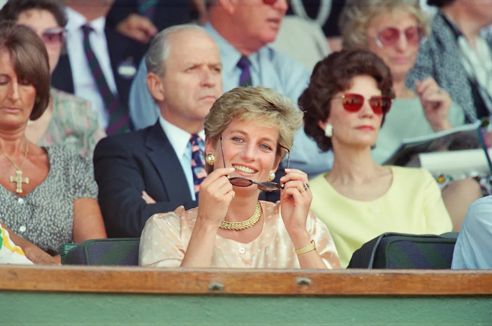 Princess Diana, among other seated spectators.