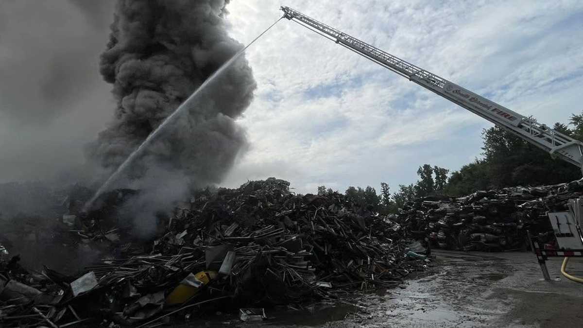 Berwick scrap metal fire producing heavy smoke
