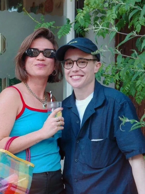 Elliot Page and Julia Shiplett pose for a photo, shared on Instagram