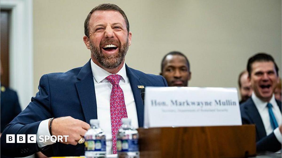 Homeland Security secretary Markwayne Mullin smiles during a House Appropriations Subcommittee hearing in Washington DC on 25 June 2026