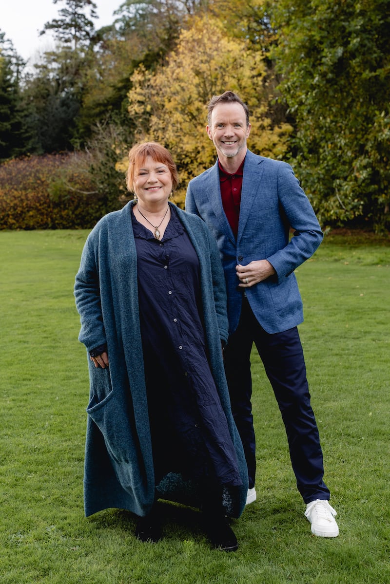 Museum of Me: Mary McEvoy with presenter Dermot Whelan. Photograph: RTÉ 
