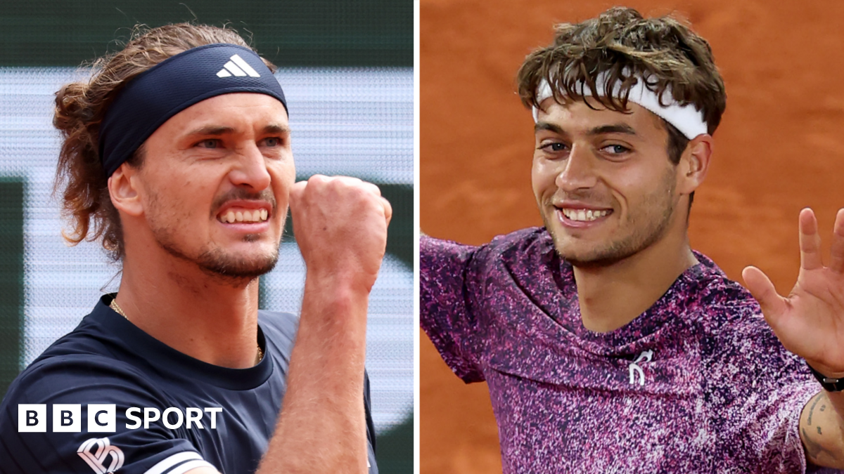 Alexander Zverev and Flavio Cobolli celebrate at the French Open