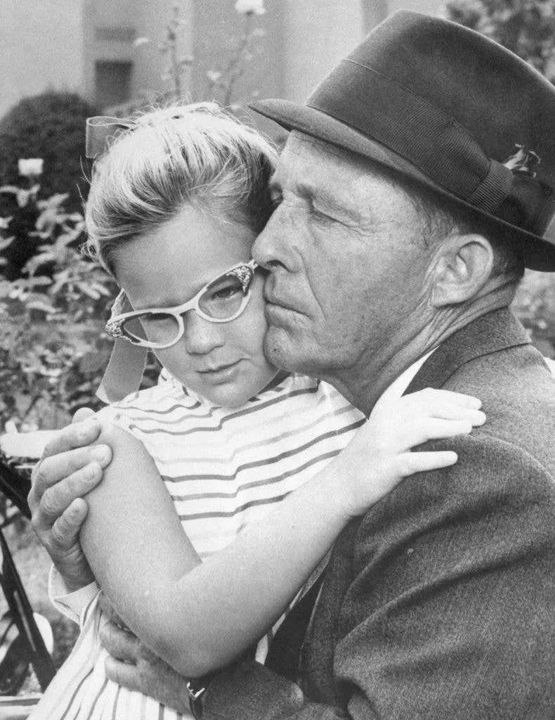 Eight-year-old Mary opposite her famous father Bing Crosby