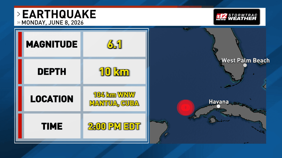 A 6.1 magnitude earthquake occured near Cuba Monday afternoon. (WPEC)