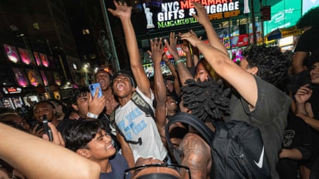 New York erupts in celebration after Knicks win first NBA title in 53 years – video