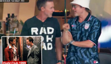 Brad Pitt and Ed Norton spotted together at LA World Cup match — and everyone’s making the same joke
