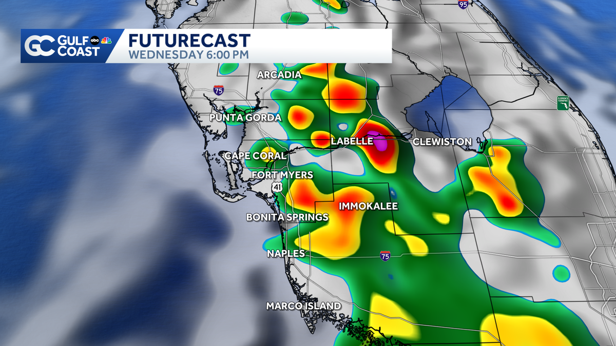 Higher storm coverage Wednesday with muggy conditions
