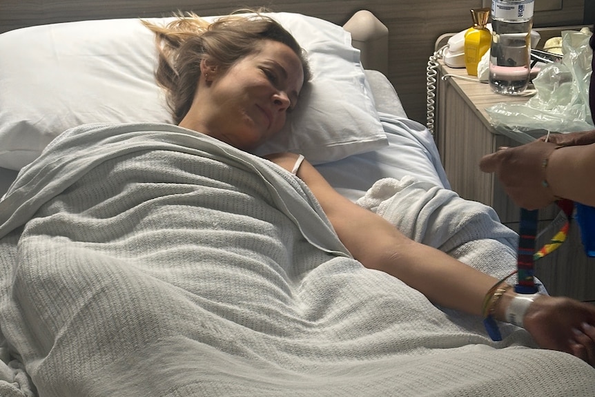 a woman in hospital