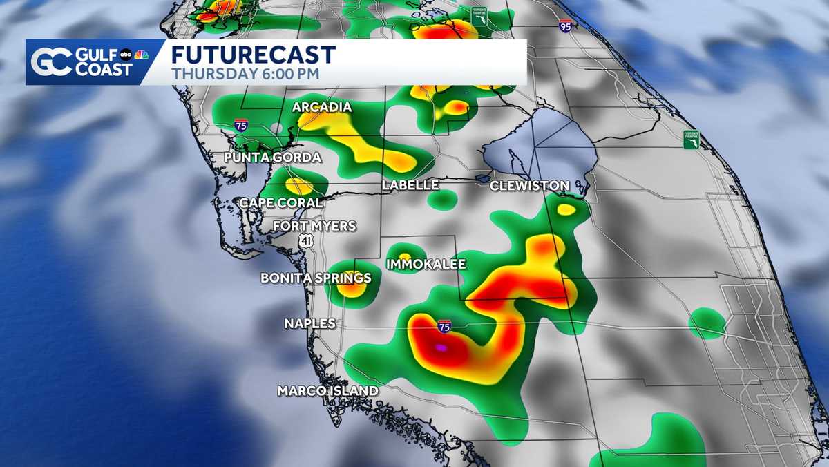 Lingering showers Wednesday Evening, Stormy Thursday