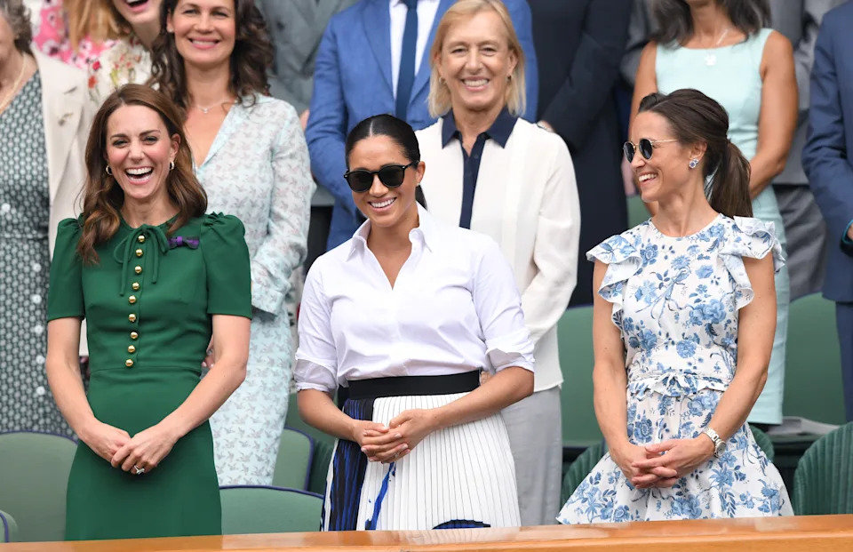 Kate, Meghan and Pippa Middleton, among other spectators.