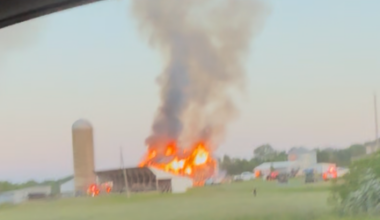 Morning blaze engulfs Lebanon County, Pa. barn