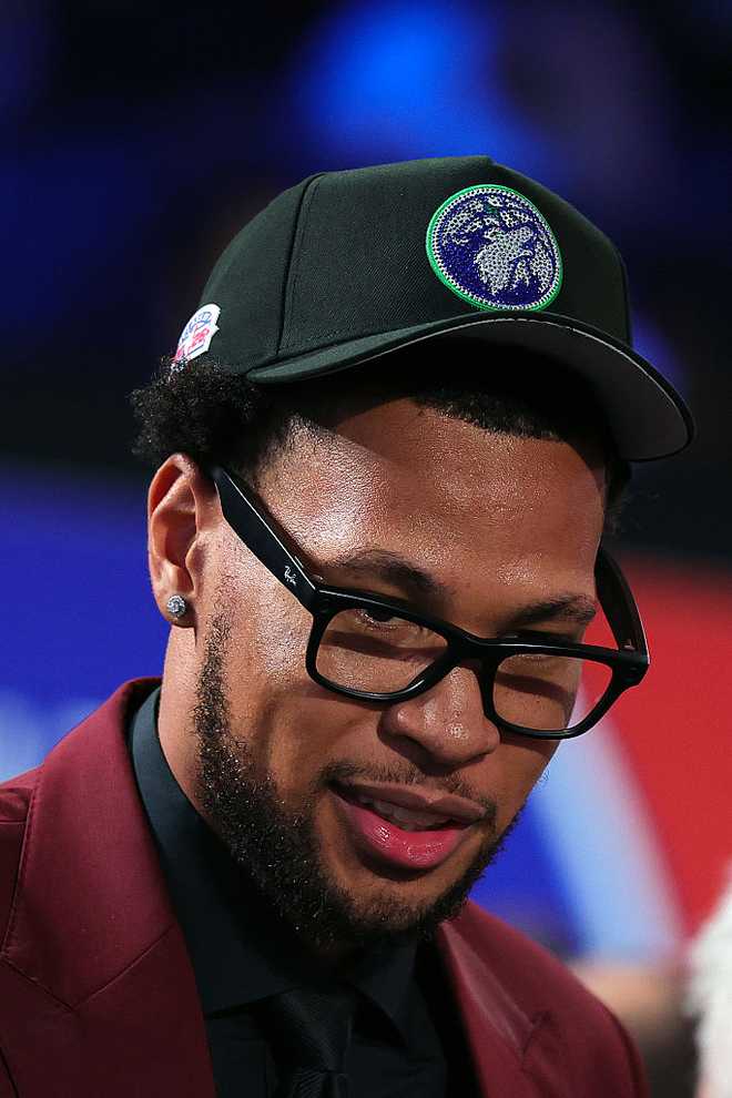 2026 NBA Draft - Round One NEW YORK, NEW YORK - JUNE 23: Joshua Jefferson after he is drafted Twenty-eighth overall by the Minnesota Timberwolves during Round One of the 2026 NBA Draft at Barclays Center on June 23, 2026 in New York City. (Photo by Arturo Holmes/Getty Images)