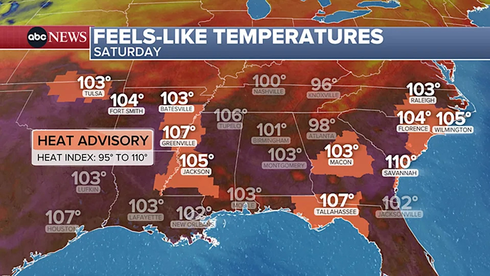 ABC News - PHOTO: Feels like temperatures.