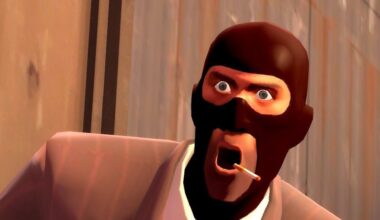 Team Fortress Spy being shocked