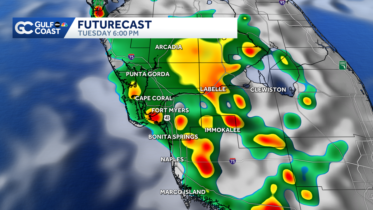 Higher storm coverage Tuesday; Flooding threat this week