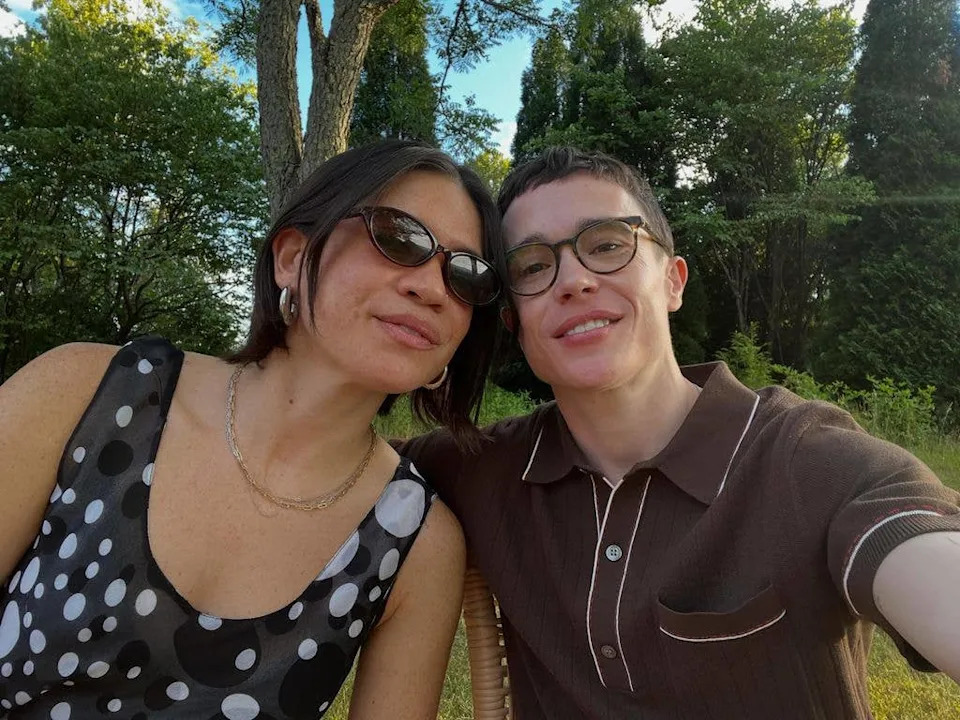 Elliot Page and Julia Shiplett share a photo to celebrate Pride Month, posted on Instagram