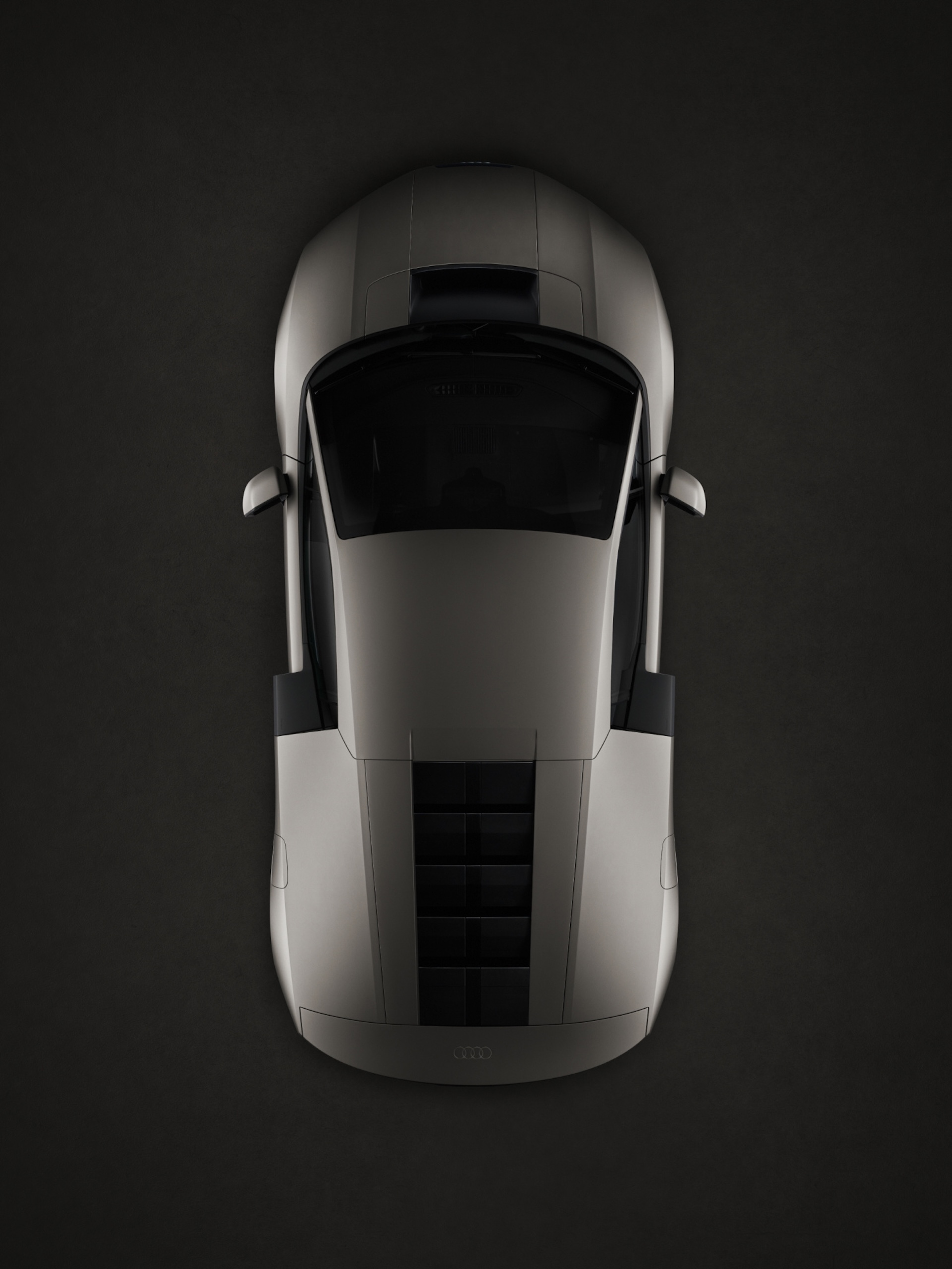 Titanium, static studio shot, exterior, top-down perspective