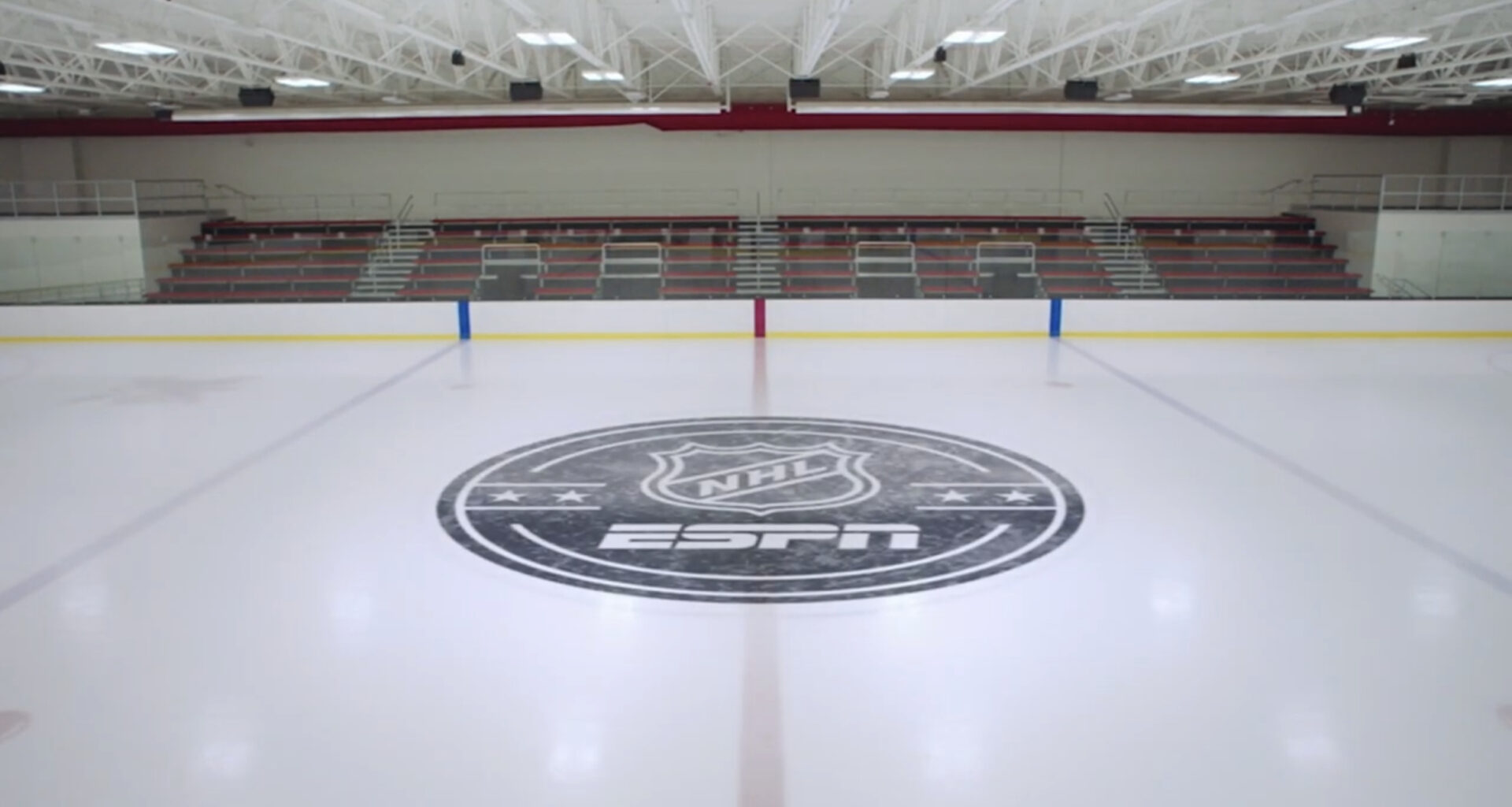 NHL on ESPN logo on ice