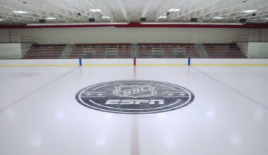 NHL on ESPN logo on ice
