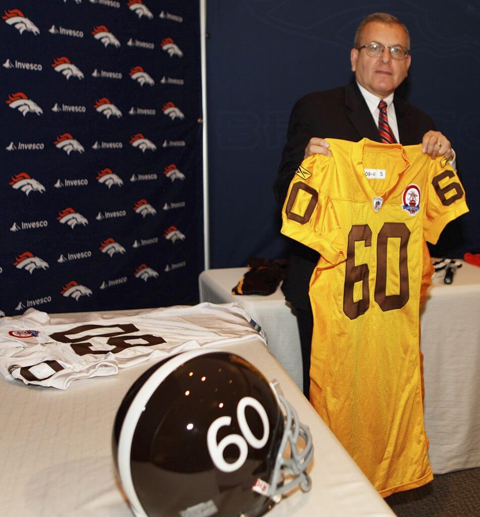 A 1960s Broncos team jersey, shown in 2009. 
