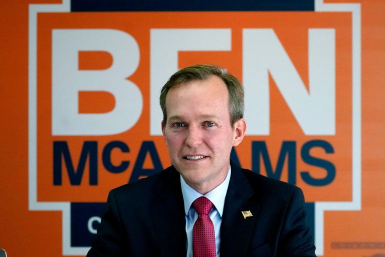 FILE - Democratic incumbent U.S. Rep. Ben McAdams speaks following a news conference, Oct. 28, 2020, in Salt Lake City. (AP Photo/Rick Bowmer, File)