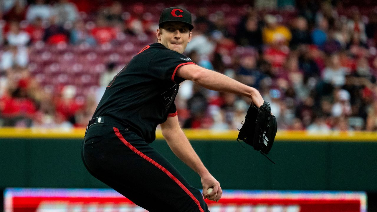 Cincinnati Reds pitcher Nick Lodolo delivers in the third inning of a baseball game against the Houston Astros, Friday, May 8, 2026, in Cincinnati.
