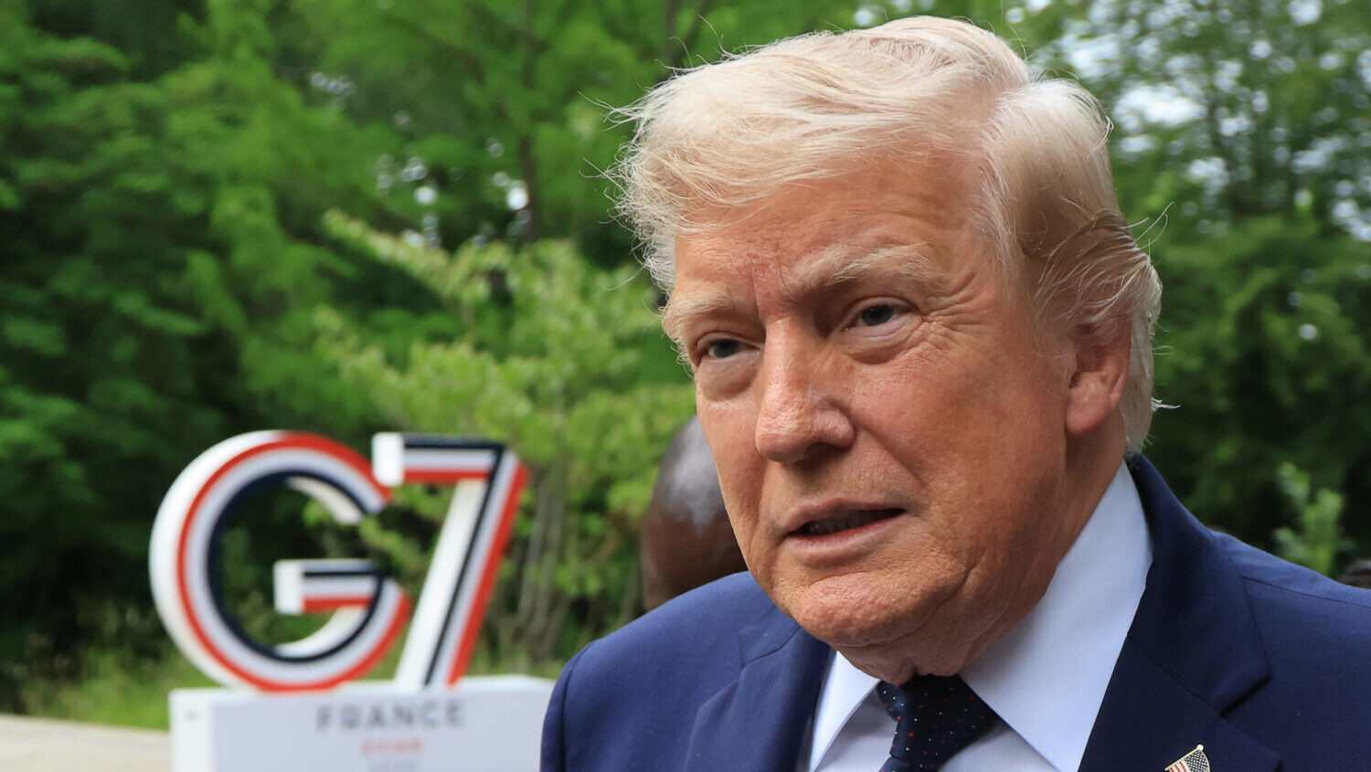 U.S. President Donald Trump arrives to attend a musical interlude before a gala dinner as part of t...