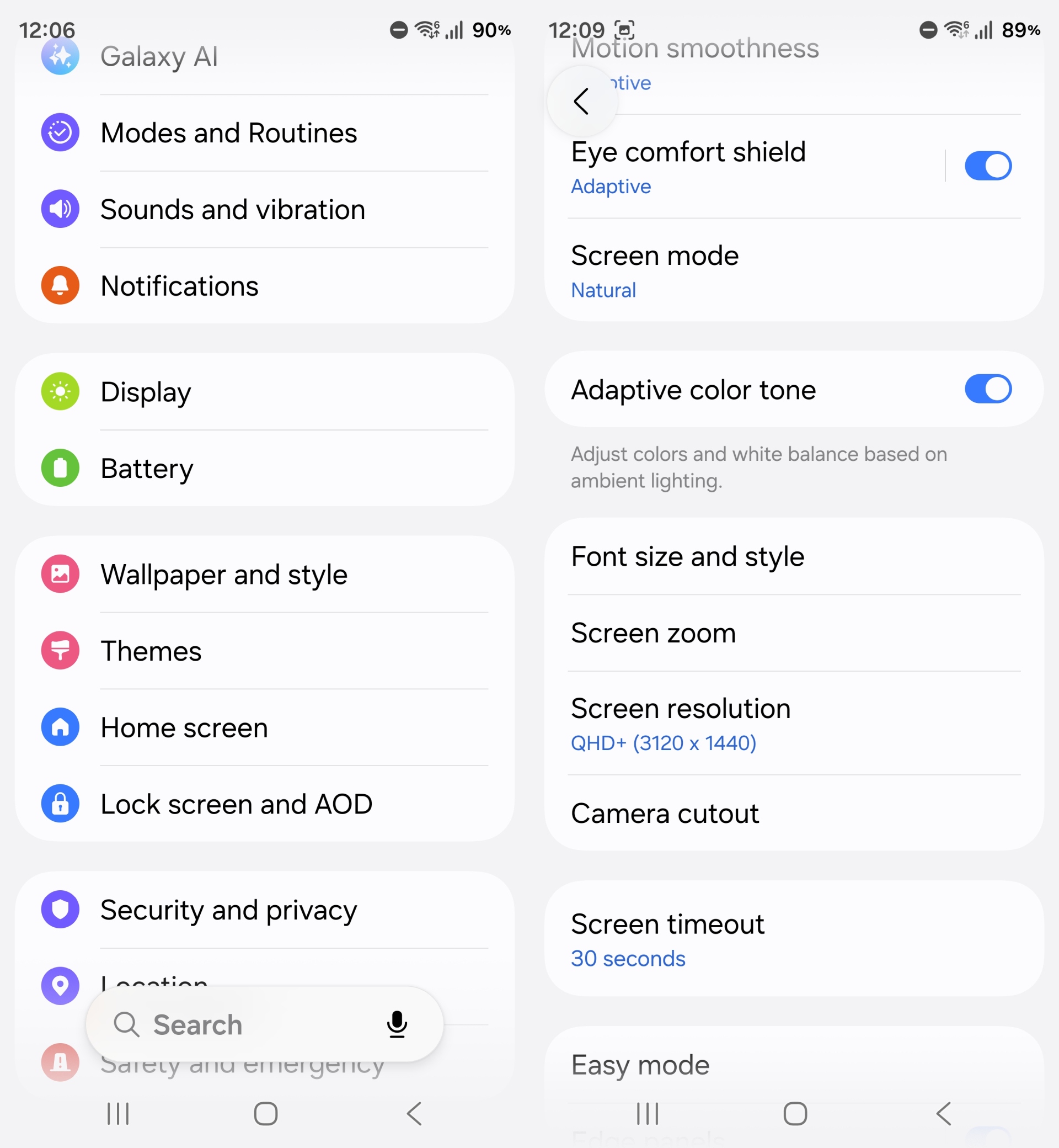 adaptive color tone setting