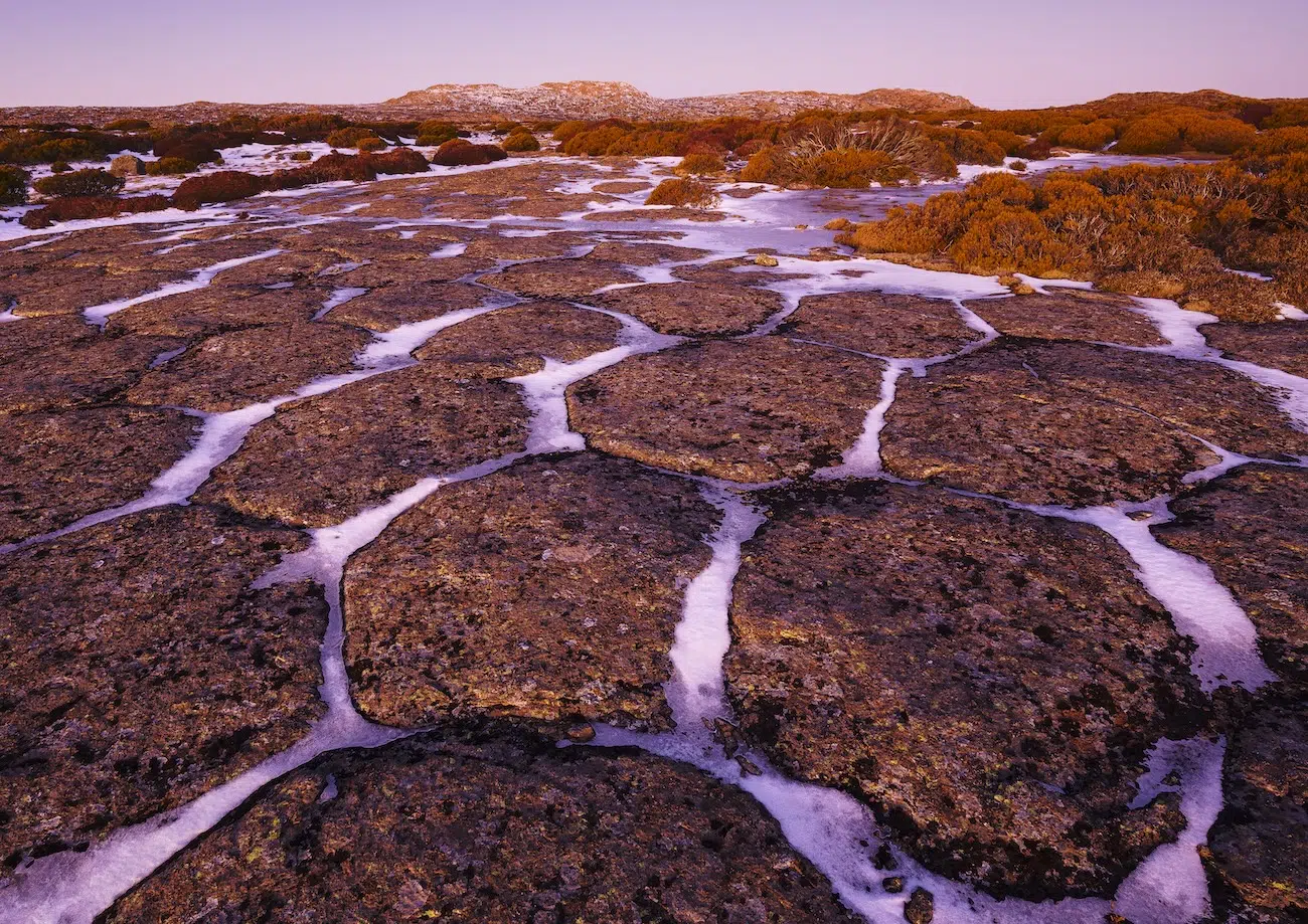 Dolerite, an igneous rock in Tasmania