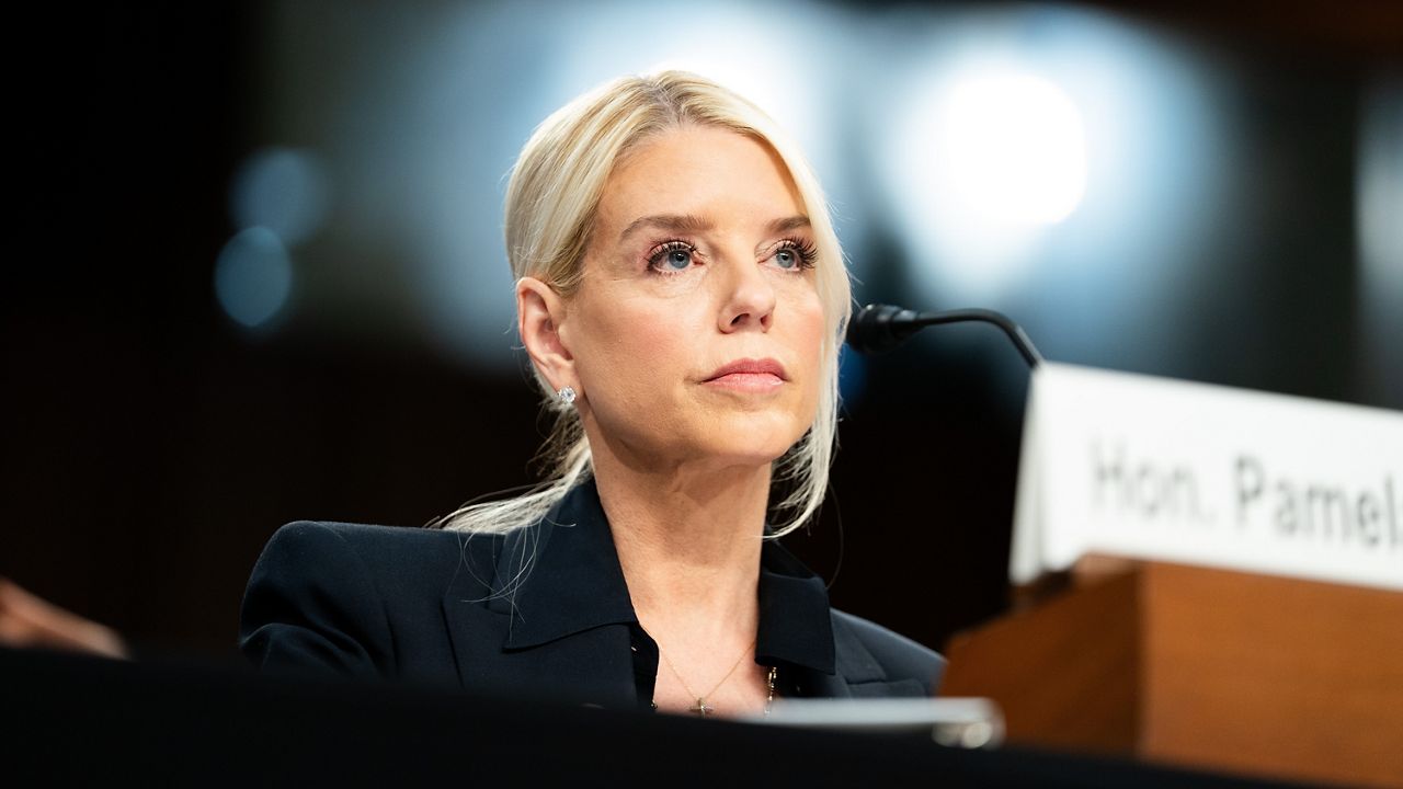 Attorney General Pam Bondi appears before the Senate Judiciary Committee oversight hearing, on Capitol Hill in Washington, Tuesday, Oct. 7, 2025. (AP Photo/Allison Robbert)