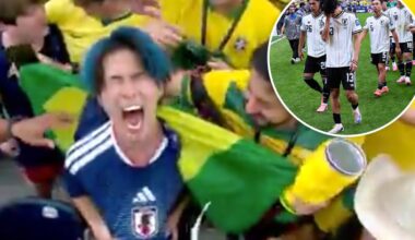 Japan fan was seen screaming in agony after 2-1 loss to Brazil