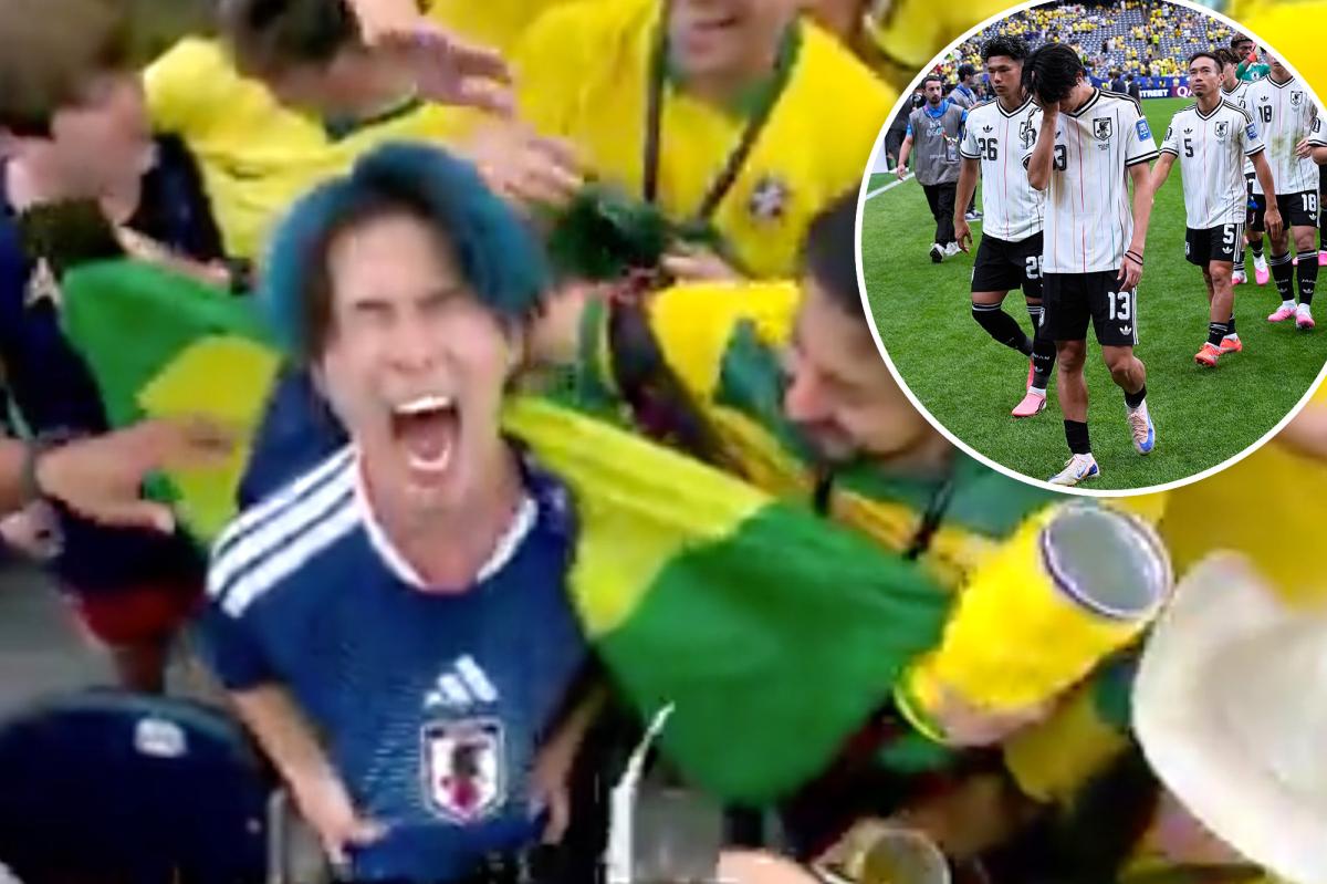 Japan fan was seen screaming in agony after 2-1 loss to Brazil