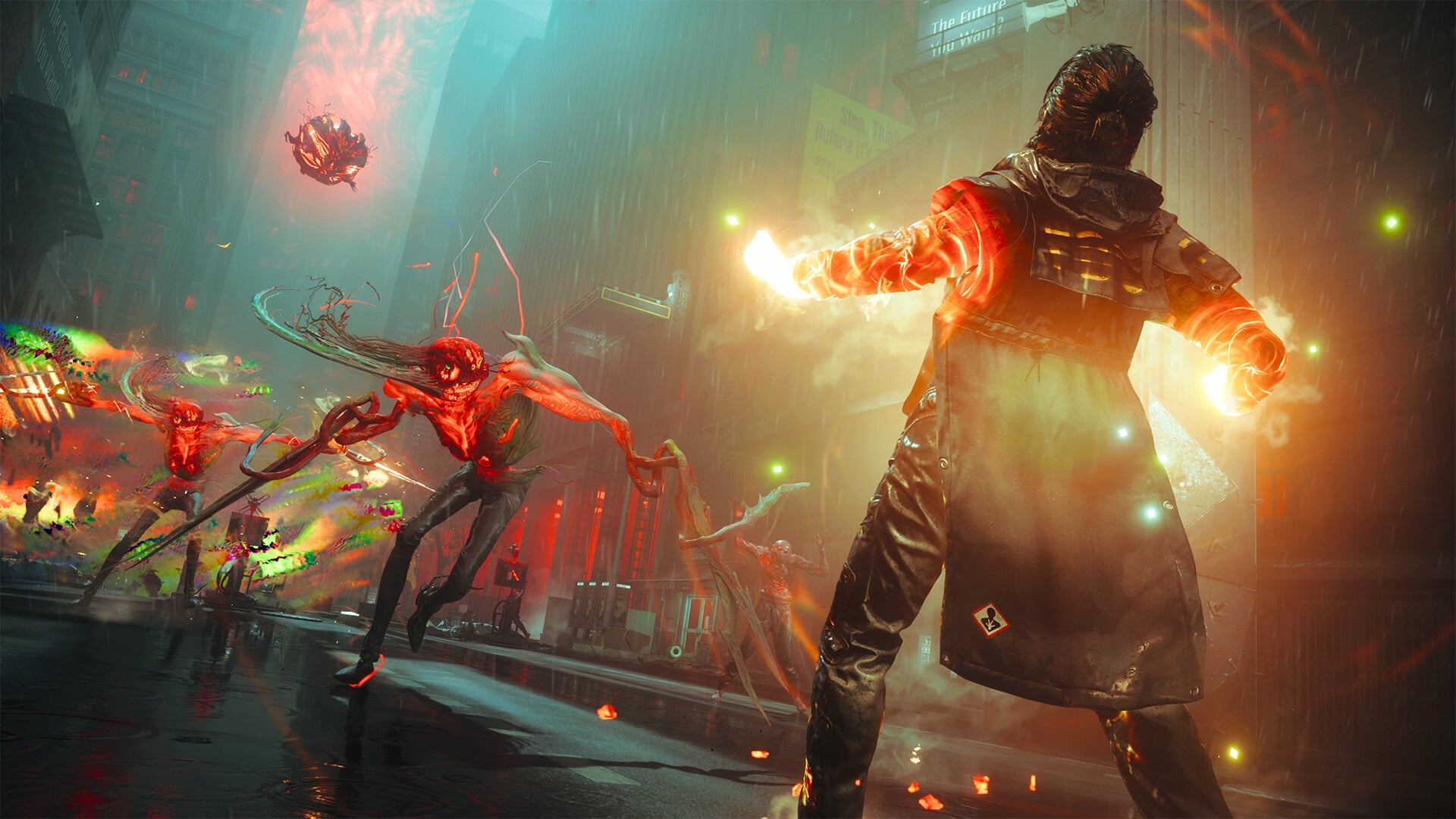 A man uses powers to fight enemies.