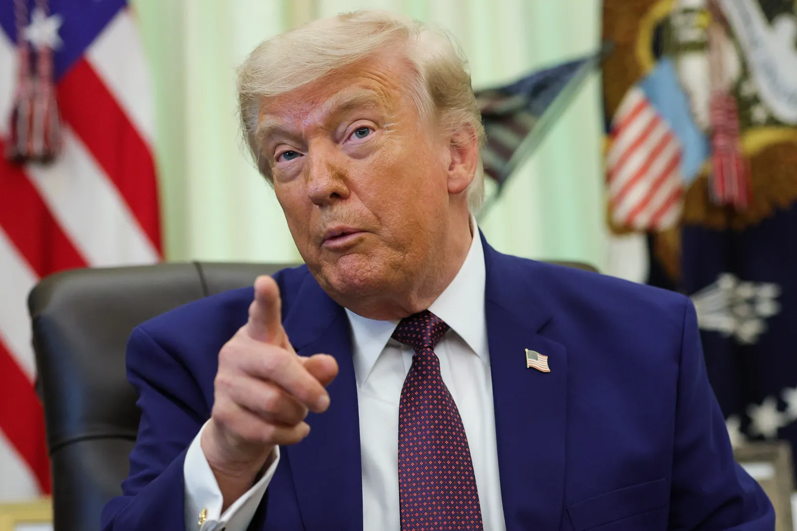 Donald Trump speaks during an event in the Oval Office of the White House on June 03, 2026 in Washington, DC.