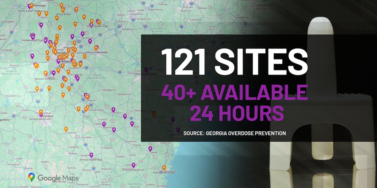 Free naloxone map across the state unveiled, new 24/7 Narcan kiosk opens in Atlanta