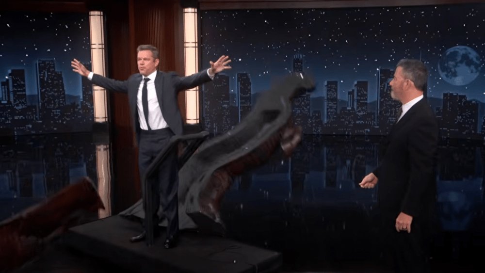 Matt Damon Crashes 'Jimmy Kimmel Live!' in a Trojan Horse to Troll Him: 'I Did It!'