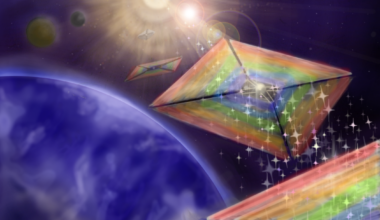 Concept art of a diffractive solar sail. Credit - NASA / Grover Swartzlander